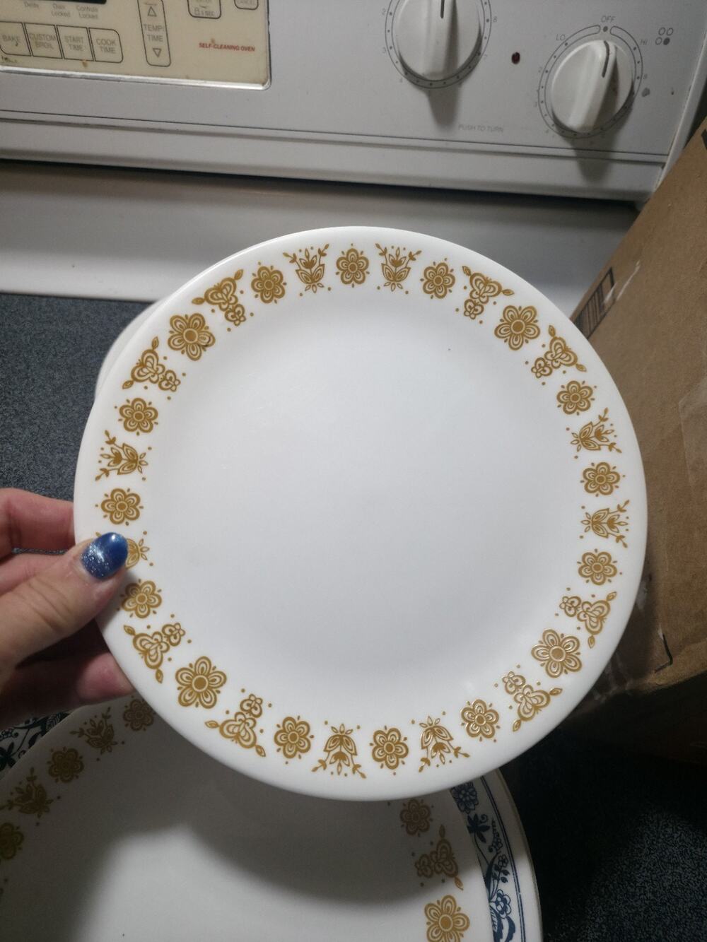 Vtg Corelle Butterfly Gold Salad Lunch Plates Lot of 3 Corning Vitrelle